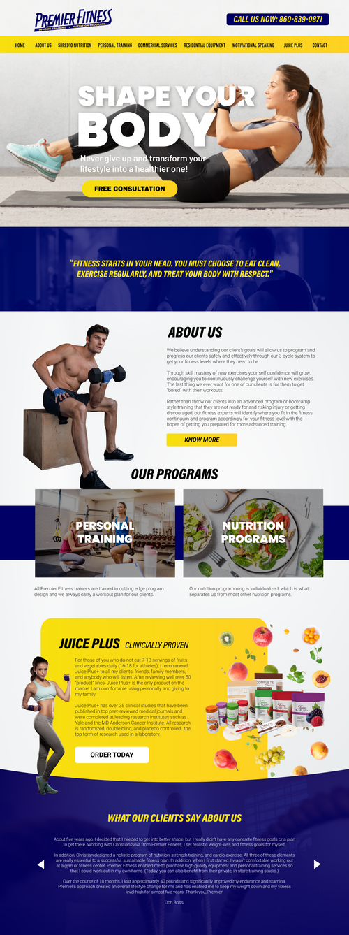 Fitness Ecommerce Website Design
